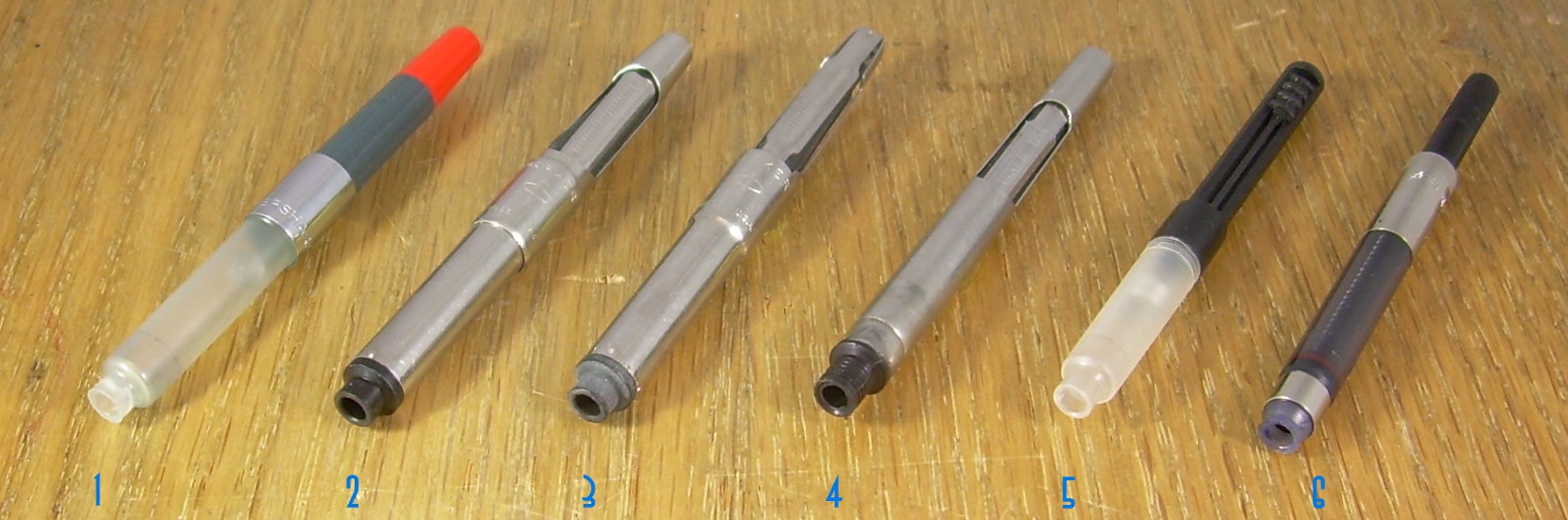 5 Set Parker Fountain Pen Ink Converter Slide or Push Piston Fill Ink Cartridge